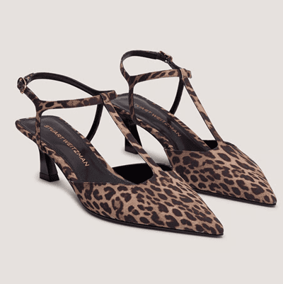 leopard print T-strap heels
