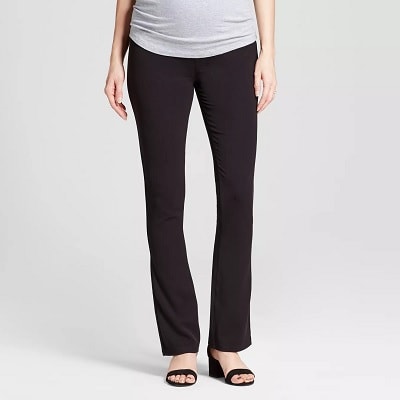 Mid Rise Crossover Panel Bootcut Maternity Trousers