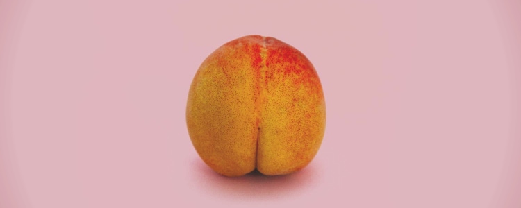 peach against a pink background