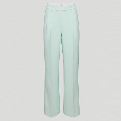 A pair of tailored pants in light blue/green