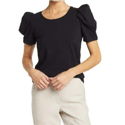 Frugal Friday's Workwear Report: Puff-Sleeve Slub Knit Top