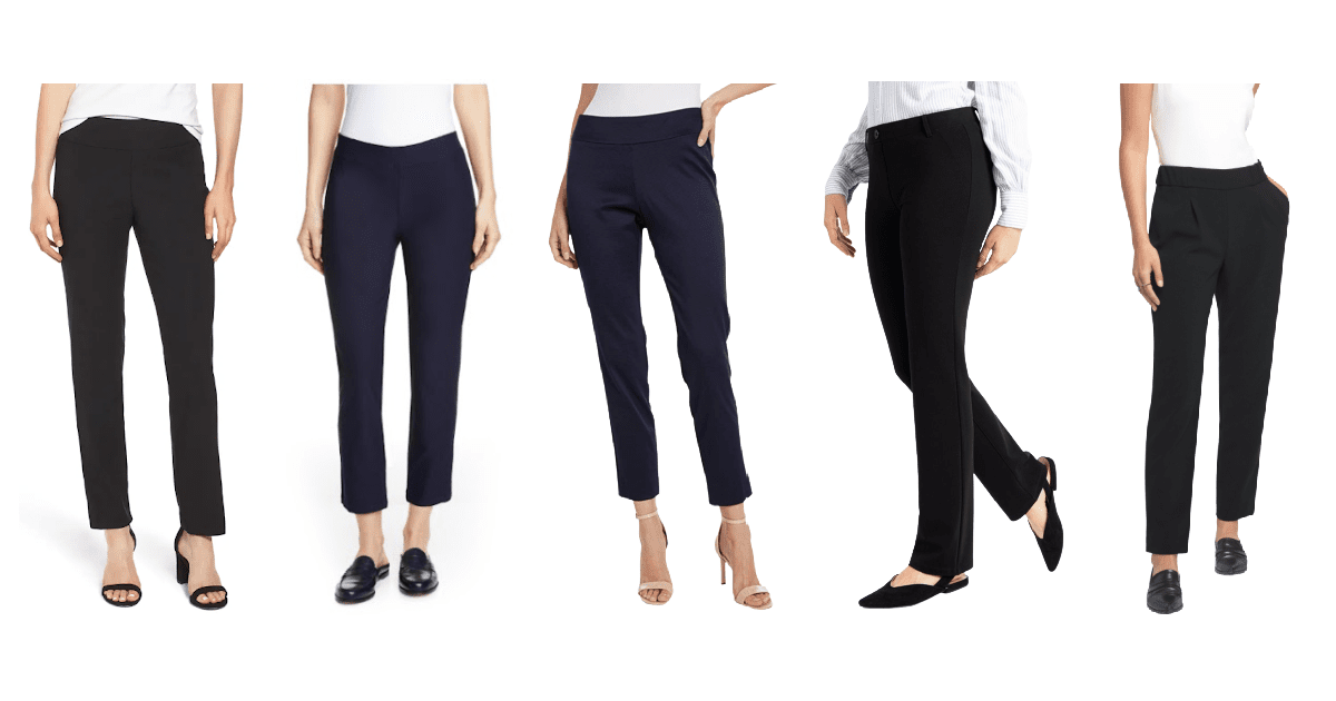 Women's Bootcut Yoga Dress Pants Pull-On Stretch Work Business Casual  Slacks Petite Regular Trousers with Pockets