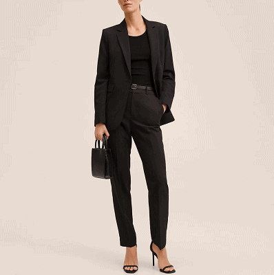 affordable women's pant suit in black