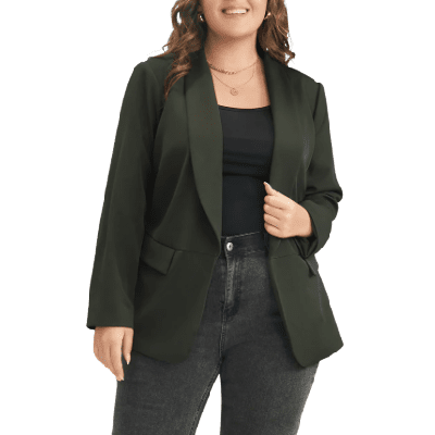 army green women's blazer available up to size 5X