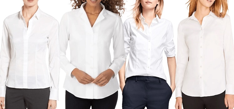Group of women in white collared shirts