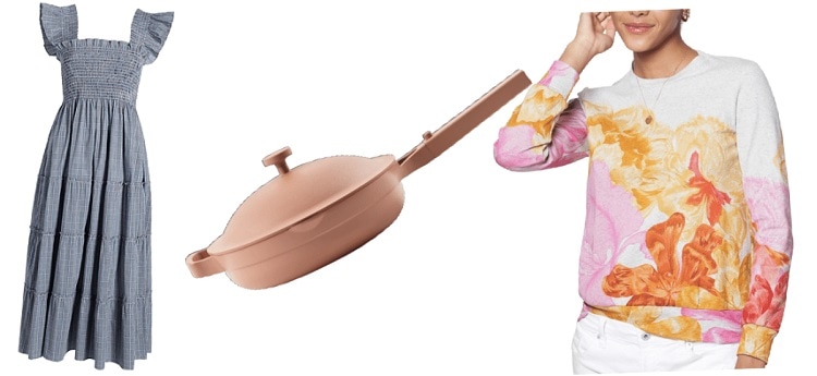 Dress, cooking pot and women in longsleeves sweater