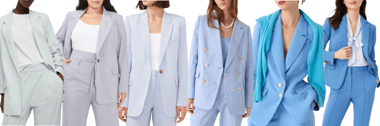 our favorite light blue suits for 2023 (collage)