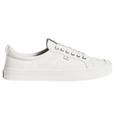 white sneaker for work with rubber toe