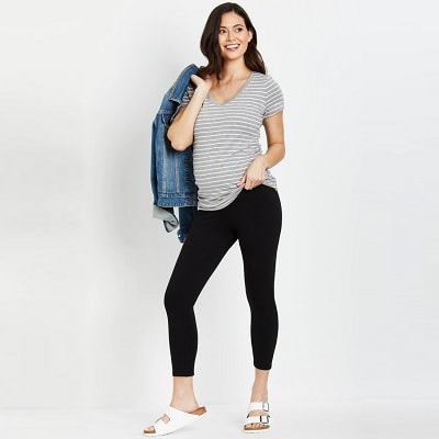 Plus Size Basic Layering Secret Fit Belly Maternity Leggings