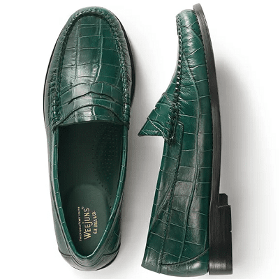 green croc loafers