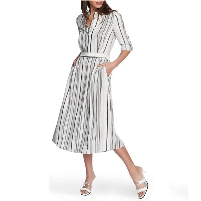 Wednesday’s Workwear Report: Long-Sleeved Striped Midi Shirtdress