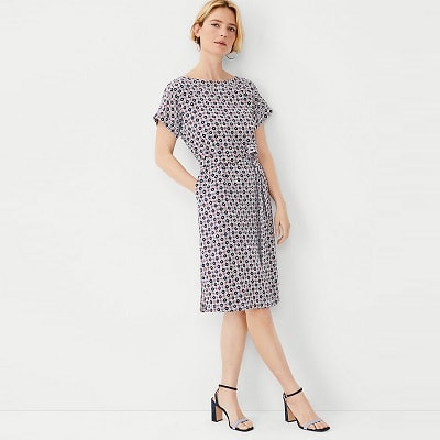 Wednesday's Workwear Report: Floral-Tile Shift Dress - Corporette.com