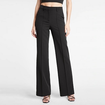 Ann Taylor The Petite Pintucked Straight Pant Double Knit