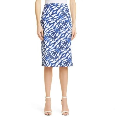 Blue abstract print skirt