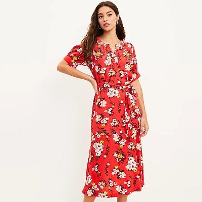 Thursday's Workwear Report: Floral Puff-Sleeve Midi Dress
