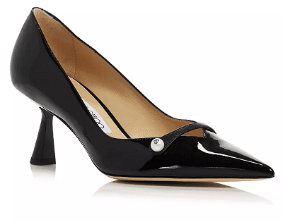 black patent heel for work and interviews with curved heel