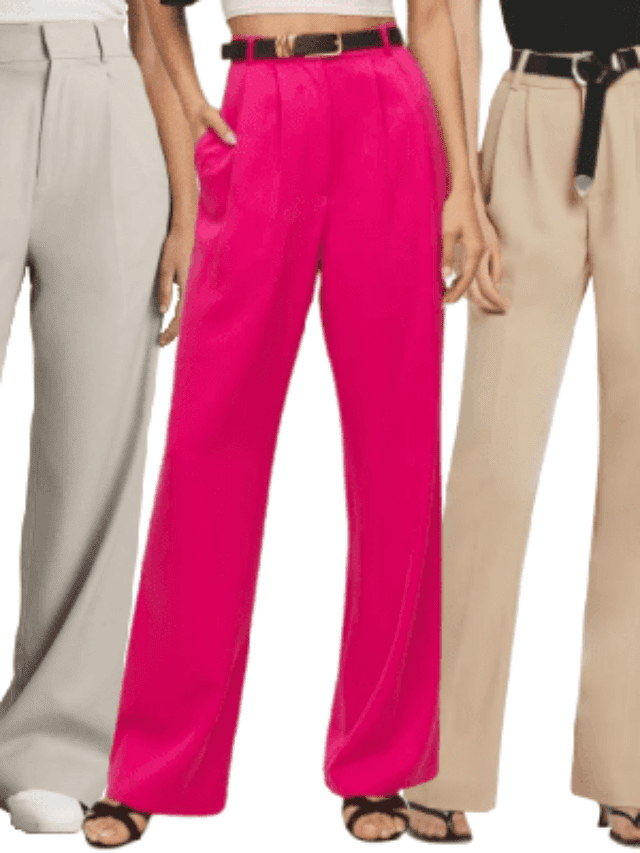 collage of women wearing the best wide-leg pants to wear to work in 2022