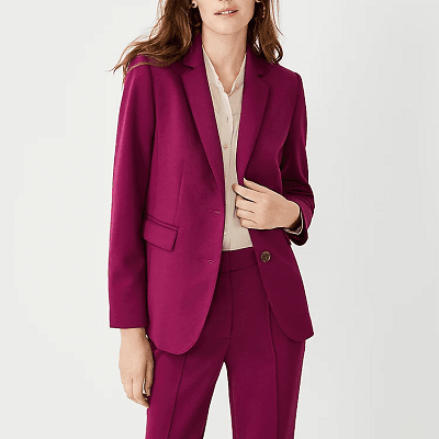 magenta pantsuit