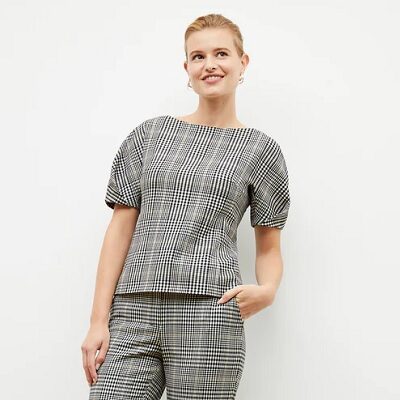 Tuesday's Workwear Report: The Eudora Top in Plaid Sharkskin