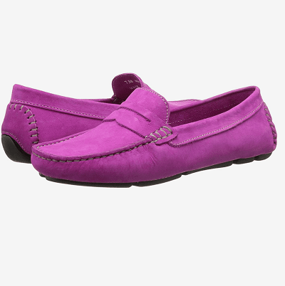 hot pink driving loafers