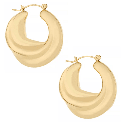 large gold colored hoop earrings TeamJiX