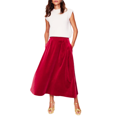 red velvet party skirt