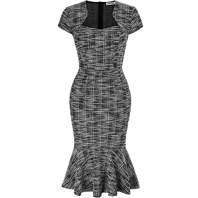 black and white tweed pencil dress from Grace Karin TeamJiX