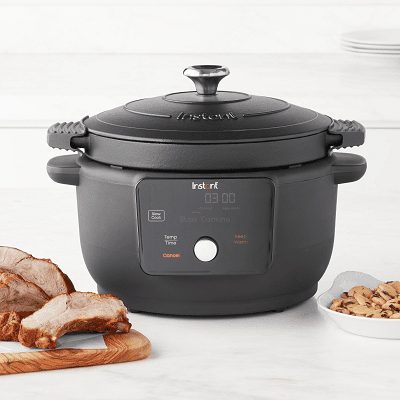 Black dutch oven / pressure cooker combination from Instant Pot