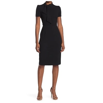 Frugal Friday's Workwear Report: Tie-Neck Puff-Sleeve Scuba Crepe Dress ...