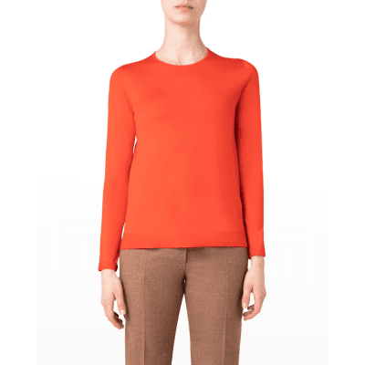 bright orange cashmere sweater