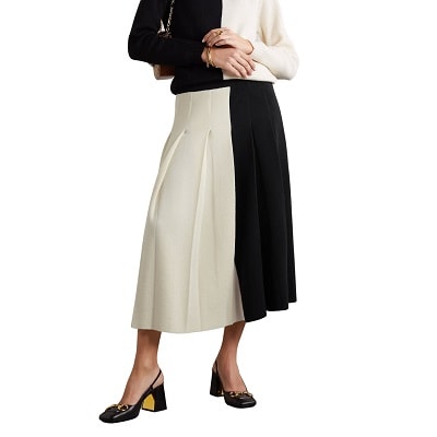 Splurge Monday's Workwear Report: Pleated Two-Tone Wool Skirt