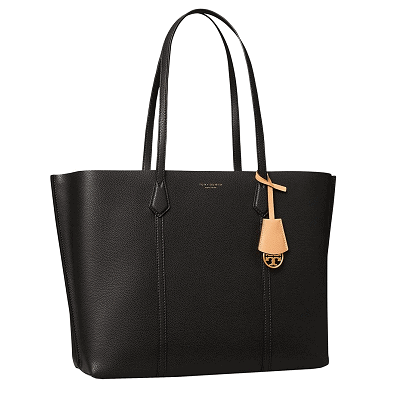 black leather tote bag