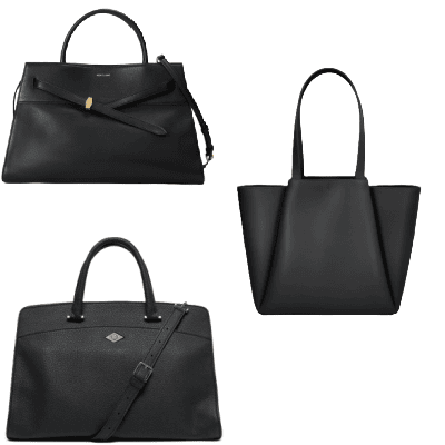 collage of some of the best luxury work bags for women in 2026