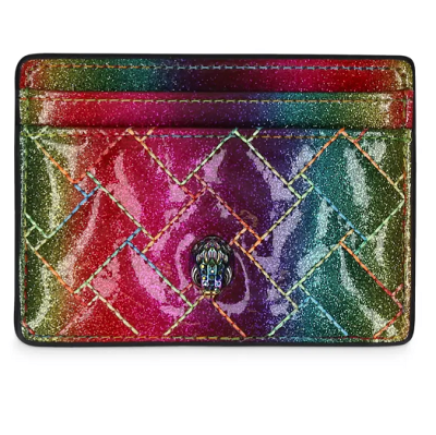 rainbow glitter card case with quilted look
