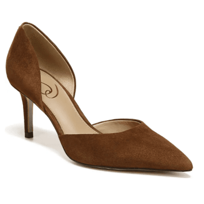 brown suede d'Orsay pump