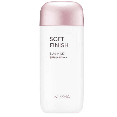 sunscreen in white container with pink top from brand MISSHA