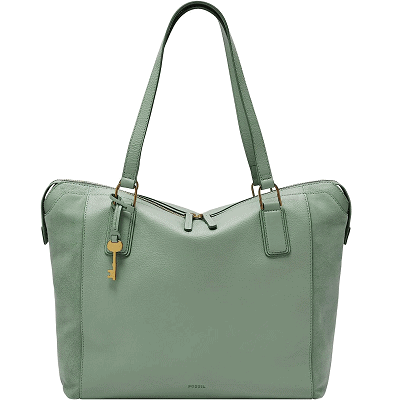 green tea color leather tote bag