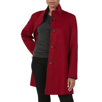 red cashmere blend coat