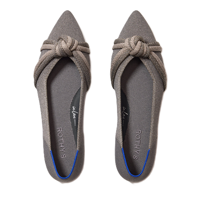 Rothy's knot point in "silver mix"
