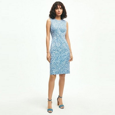 Sheath Animal-Print Stretch Report: Pique Dress Tuesday\'s Cotton Workwear