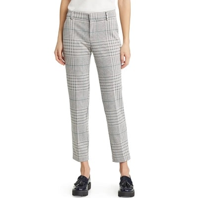 A New Day Black Gray Plaid Grid High Waist Pleated Dress Pants Trousers  Slacks 2