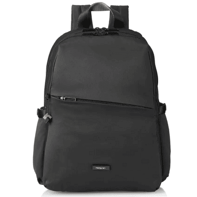 black waterproof backpack with cross zipper