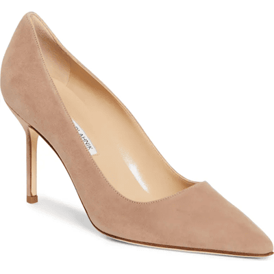 beige suede heel