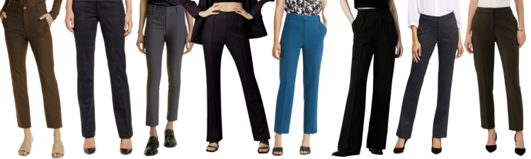 Collage of casual work trousers for the 2023 Nordstrom Anniversary Sale