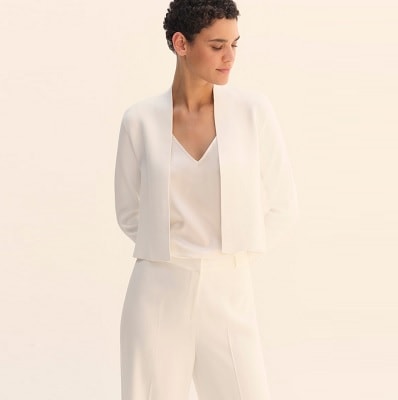 Tuesday's Workwear Report: Caccini Knitted Jacket Ivory - Corporette.com