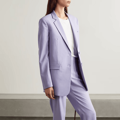 lilac pants suit