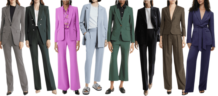 Collage of designer women's suits at the 2023 Nordstrom Anniversary Sale