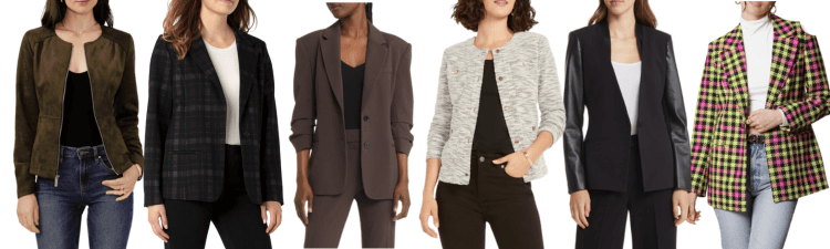 Blazer jacket collage at the 2023 Nordstrom Anniversary sale;  see title for details