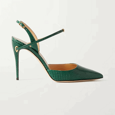 green slingback pumps