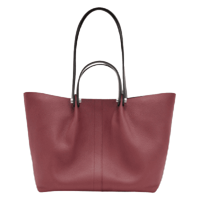 red tote with double handle